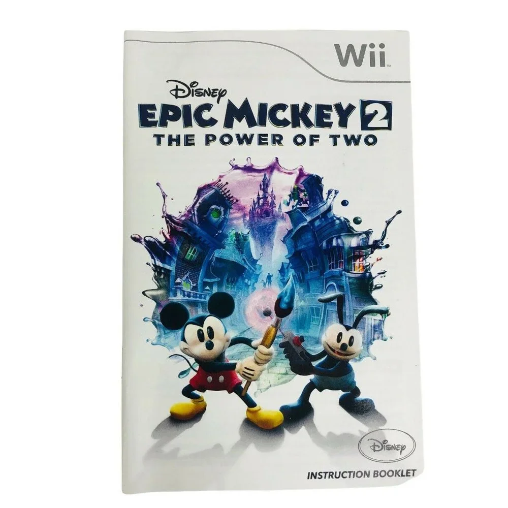 Disney Epic Mickey 2 The Power Of 2 Nintendo WII Complete Manual Manual Disc